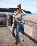 Casual Striped Bohemian Knit Sweater