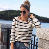 Casual Striped Bohemian Knit Sweater