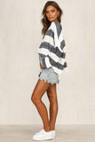 Loose Boho Pullover Striped Knit Pullover
