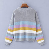 Rainbow Striped Bohemian Sweater