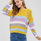 Rainbow Striped Bohemian Sweater