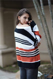 Striped Bohemian Pullover Knit Sweater