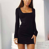 Sexy Long Sleeve Club Mini Dress