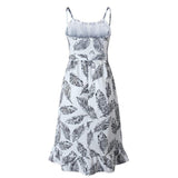 Spaghetti Strap Boho Backless Midi Dress