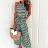Boho Striped Sleeveless Rompers
